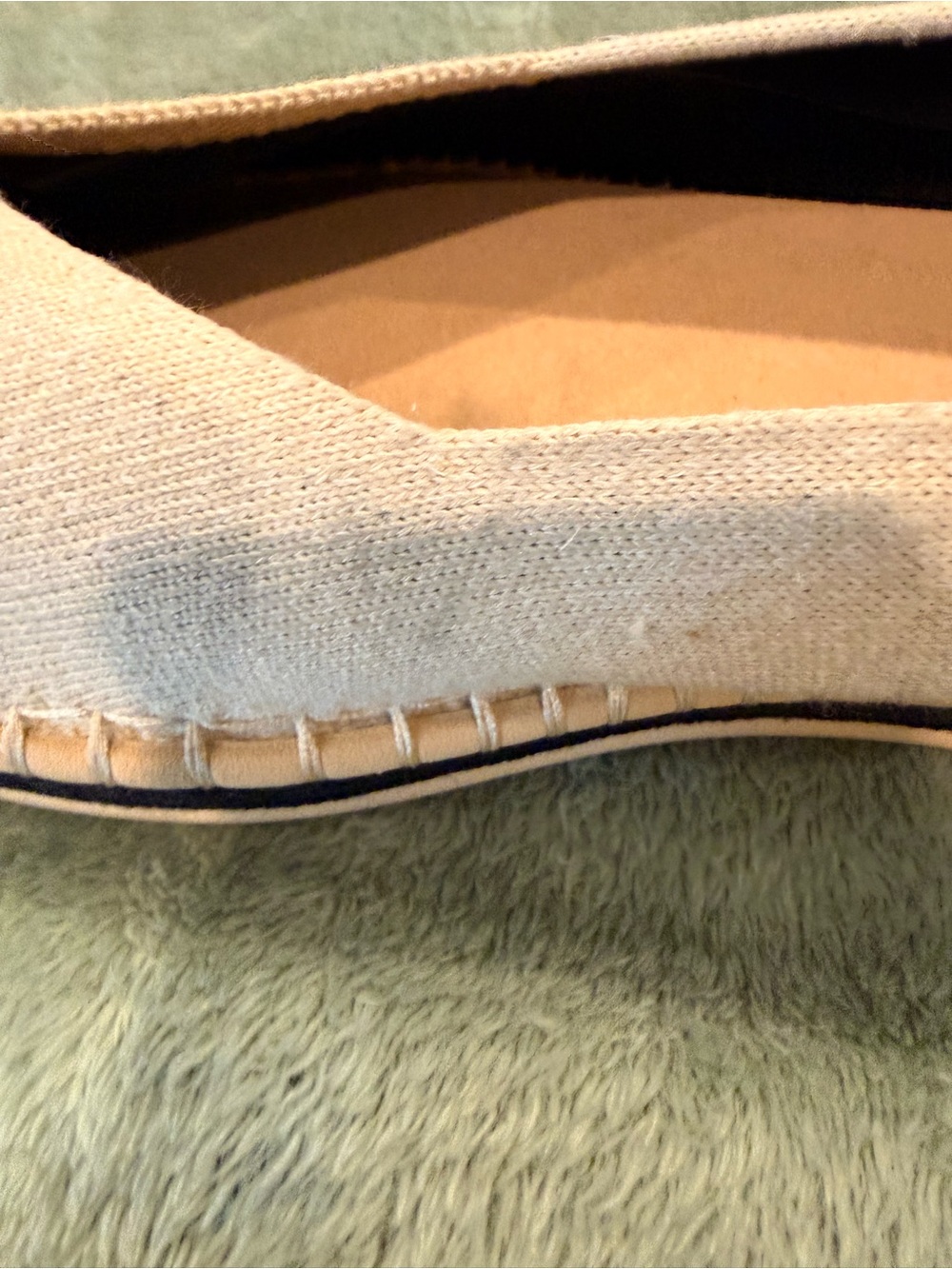 Rothy’s Espadrille Flats Women’s US 13 Cream Black Knit Slip On Shoes - Picture 7 of 14